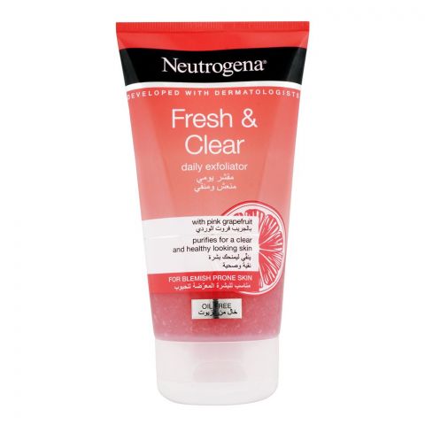 Neutrogena Fresh & Clear With Pink Grapefruit Daily Scrub, Oil-Free, 150ml