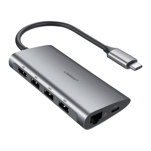 UGreen USB-C 8-in-1 Multifunction Adapter, Grey, 50538