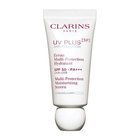 Clarins Paris UV Plus SPF 50 Multi-Protection Moisturizing Sunscreen, Translucent, 30ml