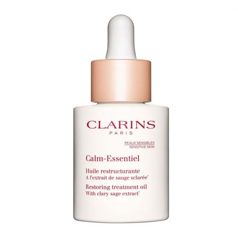 Clarins Paris Calm-Essentiel Restoring Treatment Oil, With Clary Sage Extract, 30ml