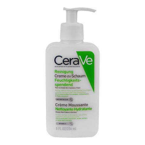 CeraVe Hydrating Cream To Foam Cleanser, For Normal To Dry Skin, 236ml