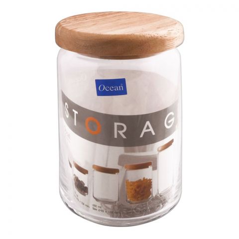 Ocean Wooden Storage Jar With Lid, 750ml, B2526
