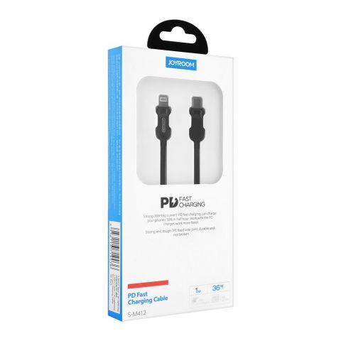 Joyroom Power Delivery Fast Charging Cable, Type-C To Lightning, 1M, Black, S-M412