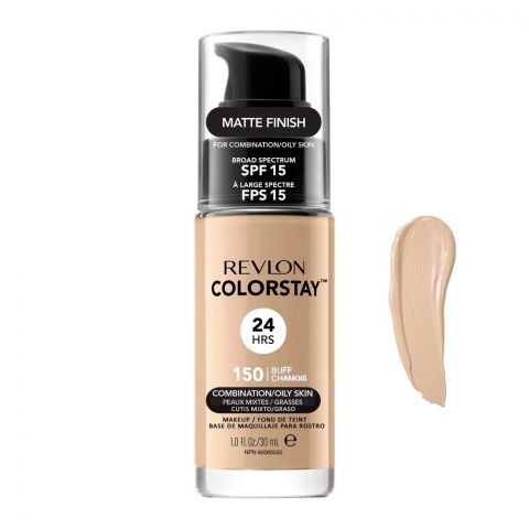 Revlon Colorstay 24H Matte Finish Foundation, Combination/Oily Skin, SPF 15, 150 Buff