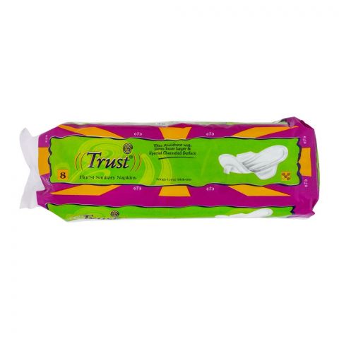 Trust Wings Long Stick-ons Sanitary Napkins, 8-Pack