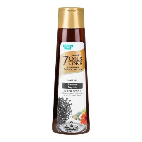 Emami 7 Oils in One Black Seed Damage Control Hair Oil, For Premature Grey Hair, 200ml