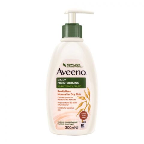 Aveeno Daily Moisturising Yogurt Body Cream, Normal To Dry Skin, 300ml