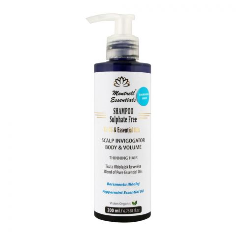 Montrell Essentials Thinning Hair Sulfate Free Shampoo, Body & Volume, 200ml