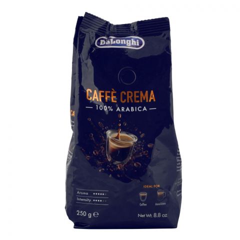 DeLonghi Caffe Crema 100% Aarabica Coffee Beans, 250g