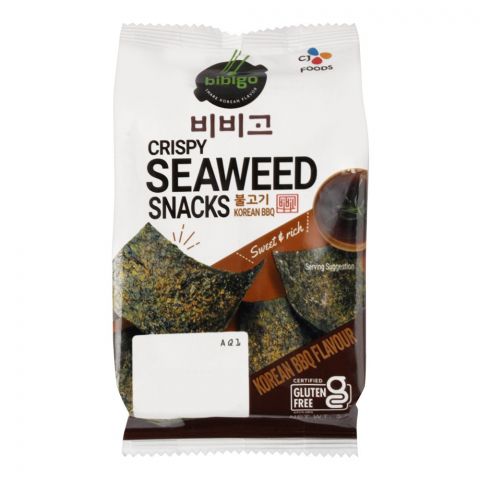 Bibigo Crispy Seaweed Snacks, Korean BBQ Flavour, Gluten Free, 5g