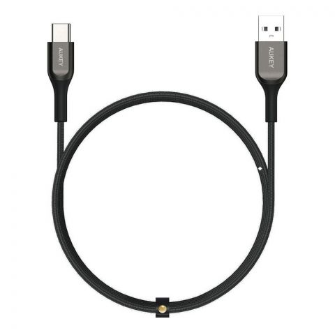 Aukey Impulse Titan AC Kevlar Core USB-A To USB-C Cable, 1.2m, Black, CB-AKC1