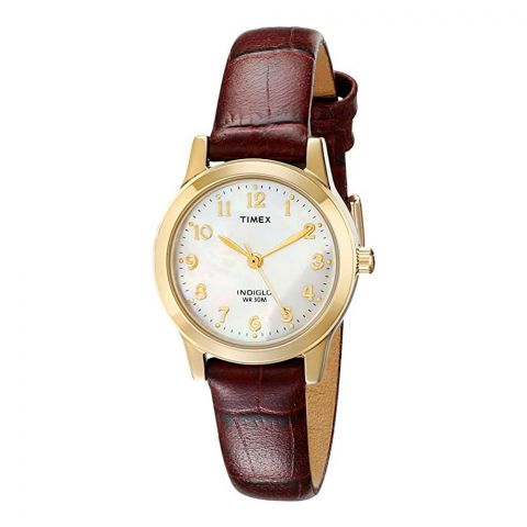 Timex Women's Dress Watch, Elevated Classic Burgundy Leather Strap, T21693