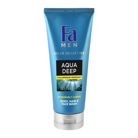 Fa Men Aqua Deep Intensely Caring Body, Hair & Face Wash, 200ml