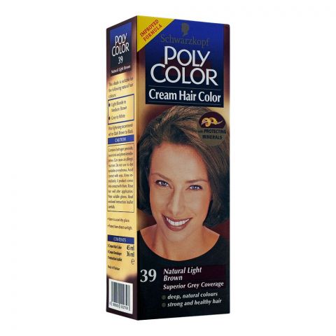 Schwarzkopf Poly Color Cream Hair Color, 39 Natural Light Brown