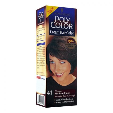 Schwarzkopf Poly Color Cream Hair Color, 41 Natural Medium Brown