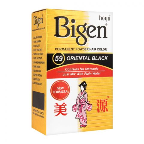 Bigen Permanent Powder Hair Color, 59 Oriental Black
