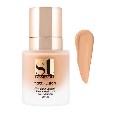 ST London Matt Fusion 24H Long Lasting Sweat Resistant Foundation, SPF 20, Pink Bright