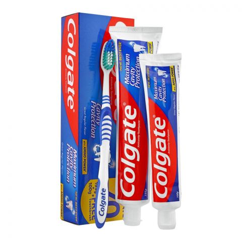 Colgate Maximum Cavity Protection Tooth Paste, 195g + 100g + Free Extra Clean Toothbrush, Save Rs.70/-