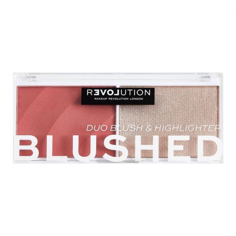 Makeup Revolution Relove Blushed Duo Blush & Highlighter, Cute