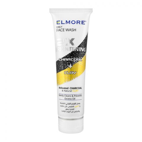 Elmore 2X Brightening Charcoal + Clay Daily Face Wash, 100ml