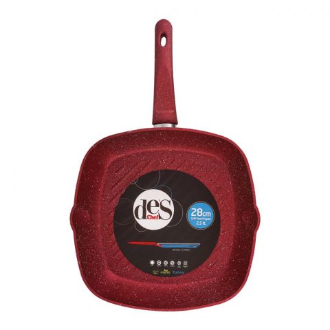 Des Chef Grill Pan, 28cm, Red