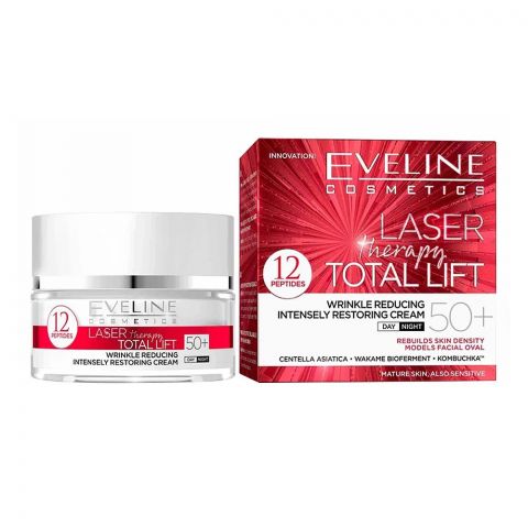 Eveline Laser Therapy Total Lift 50+ Wrinkle Reducing Intensely Restoring Day & Night Cream, 50ml
