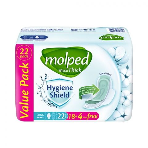 Molped Maxi Thick Hygiene Shield Long Sanitary Pads, 18+4, Value Pack