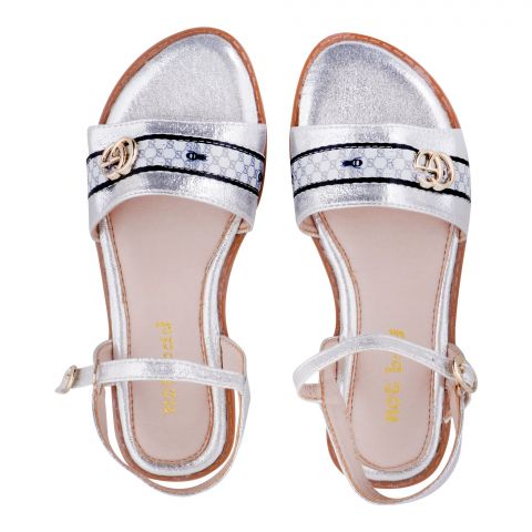 Kid's Sandals, For Girls, Silver, AK-55