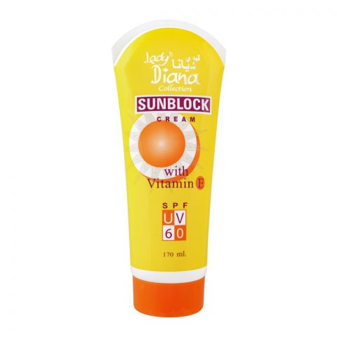Lady Diana Vitamin E SPF UV-60 Sunblock Cream, 170ml