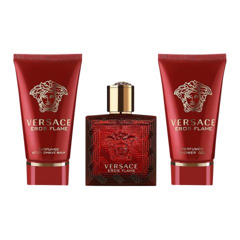 Versace Eros Flame Perfume Set For Men, EDP 5ml + Shower Gel 25ml + After Shave Balm 25ml