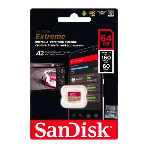Sandisk Extreme MicroSD Card, 64GB