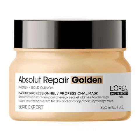 L'Oreal Serie Expert Protein + Gold Quinoa Absolut Repair Golden Dry & Damage Hair Masque, 250ml