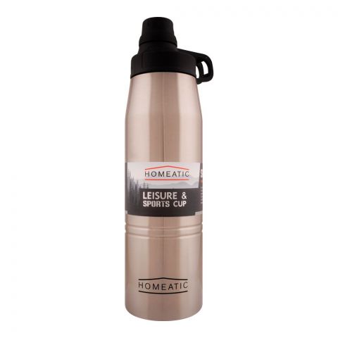 Homeatic Steel Water Bottle, 900ml, Silver, KD-1006