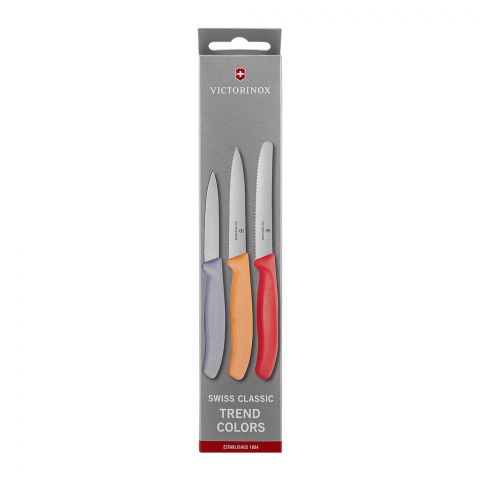 Victorinox Swiss Classic Paring Knife Set, 3-Pack, Trend Colors, 6.7116.34L1
