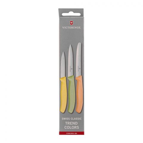 Victorinox Swiss Classic Paring Knife Set, 3-Pack, Trend Colors, 6.7116.34L2