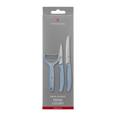 Victorinox Swiss Classic Paring Knife Set, 3-Pack, Light Blue, 6.7116.33L22