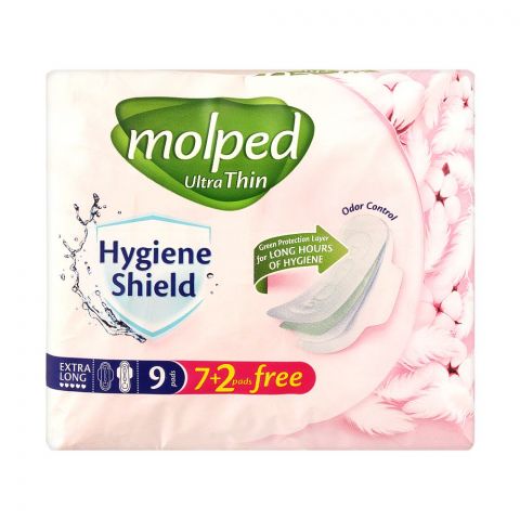 Molped Ultra Thin Hygiene Shield, Extra Long, 7+2 Pads