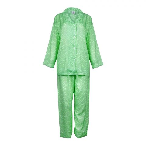 IFG Printed Viscos Pajama Set, Green, PS-108