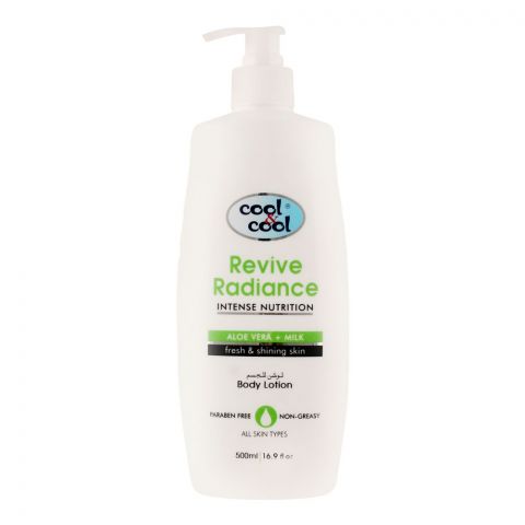 Cool & Cool Intense Nutrition Revive Radiance Aloe Vera + Milk Body Lotion, All Skin Types, 500ml