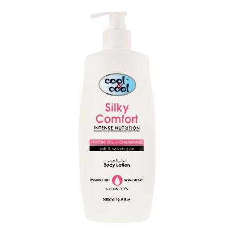 Cool & Cool Intense Nutrition Silky Comfort Jojoba Oil + Chamomile Body Lotion, All Skin Types, 500ml