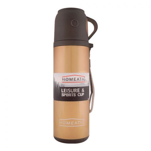Homeatic Steel Water Bottle, 500ml, Golden, KD-597