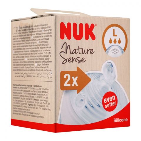 Nuk Nature Sense Silicone Teat, 2-Pack, Soft 10124024