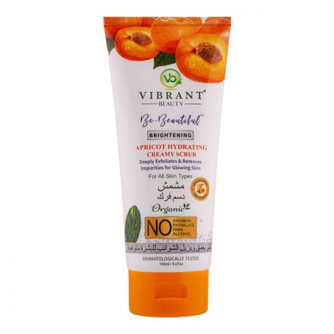 Vibrant Beauty Brightening Apricot Hydrating Creamy Scrub, For All Skin Types, 150ml