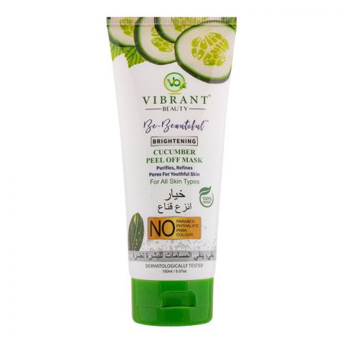 Vibrant Beauty Brightening Cucumber Peel Off Face Mask, For All Skin Types, 150ml