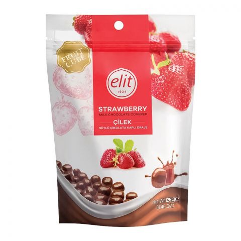 Elit Strawberry Fruit Cube Milk Chocolate Covered, 125g