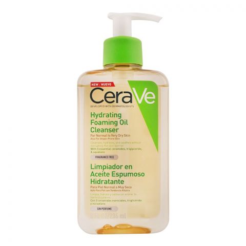 CeraVe Hydrating Normal To Very Dry Skin Foaming Cleanser, 236ml