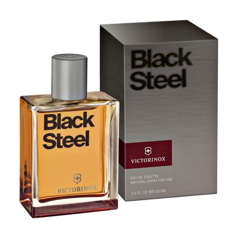 Victorinox Black Steel For Him Eau De Toilette, Fragrance For Men, 100ml