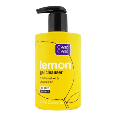 Clean & Clear Lemon Gel Cleanser, Oil-Free, Pump, 222ml