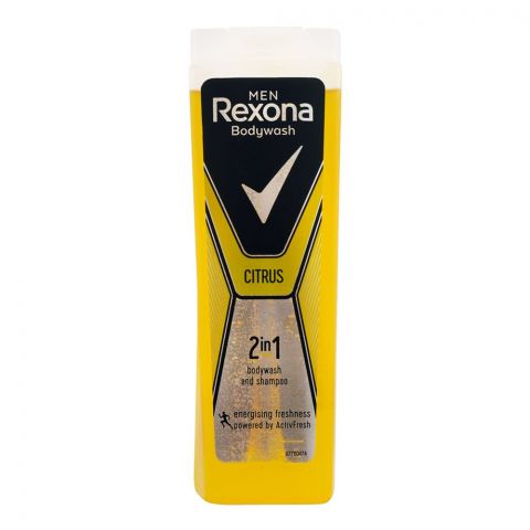Rexona Men Citrus 2-In-1 Body Wash & Shampoo, 400ml