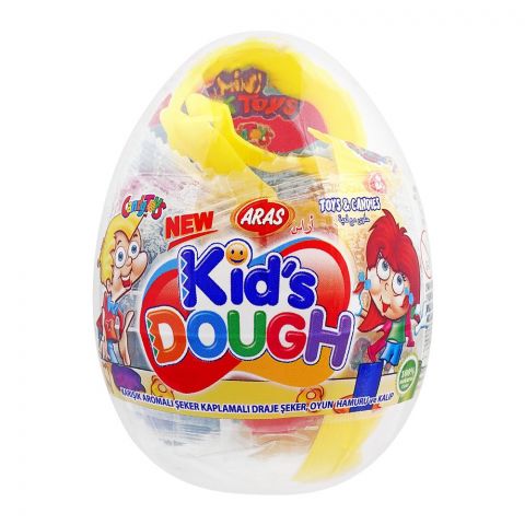Aras Kid's Dough Toy & Candies Surprise Egg & Candy, 100% Natural Colour, 10g